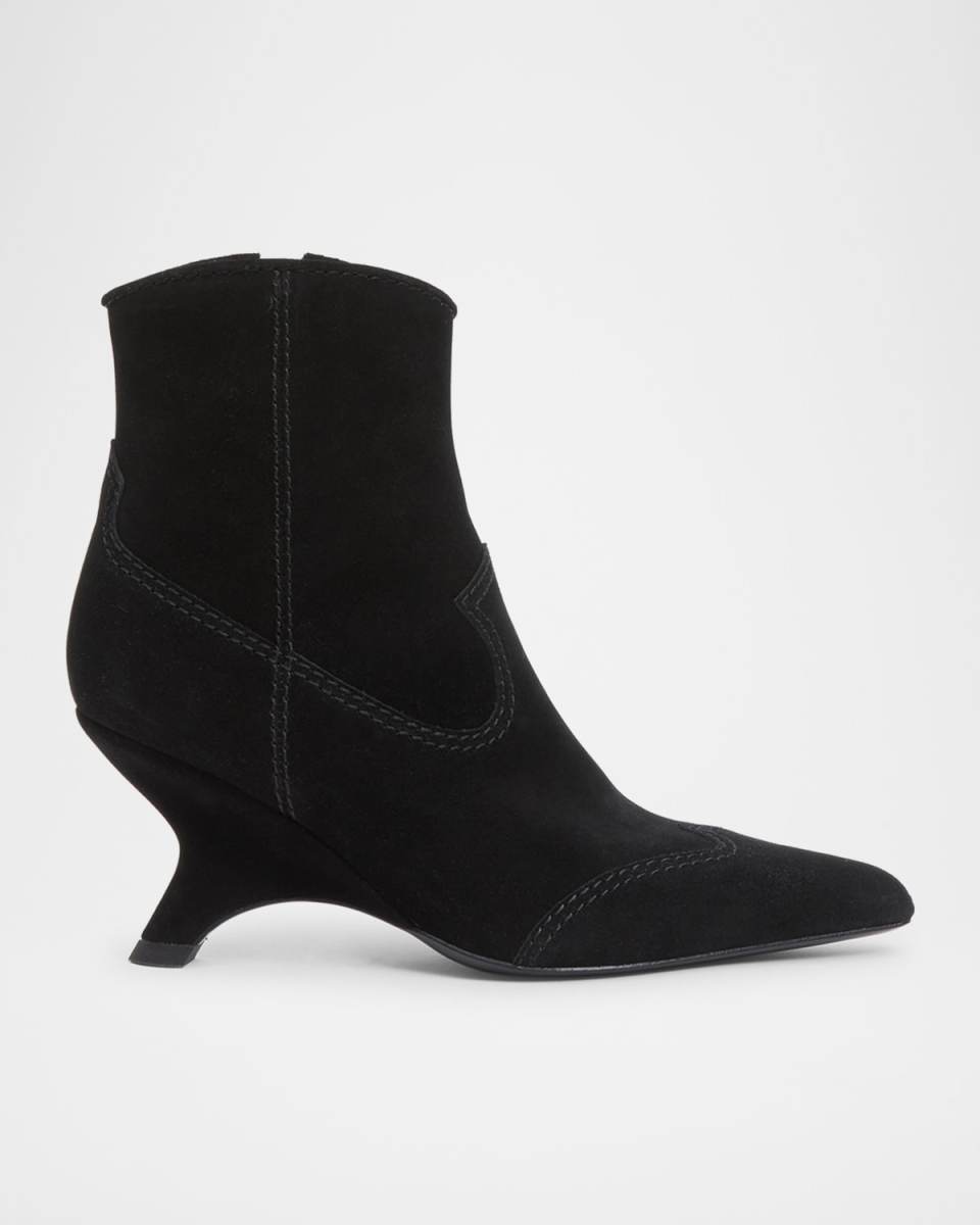 Shadow Suede Western Booties